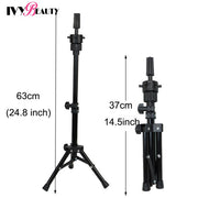 Wig Stand Tripod Adjustable Wig Head Stand For Mannequin Hairdressing Training Head Durable Tripod With Suckers For Home Salon