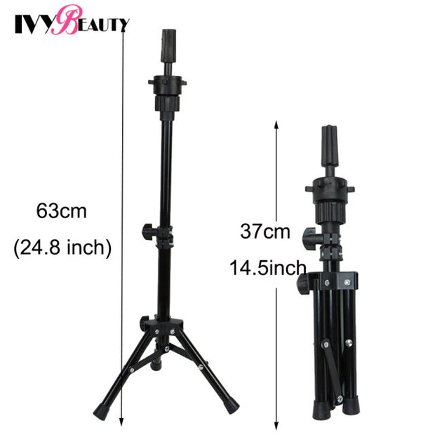 Wig Stand Tripod Adjustable Wig Head Stand For Mannequin Hairdressing Training Head Durable Tripod With Suckers For Home Salon