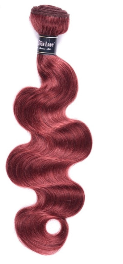 Pre-Colored Red Peruvian Non-Remy Bodywave Bundles Human Hair 33# 1 Piece