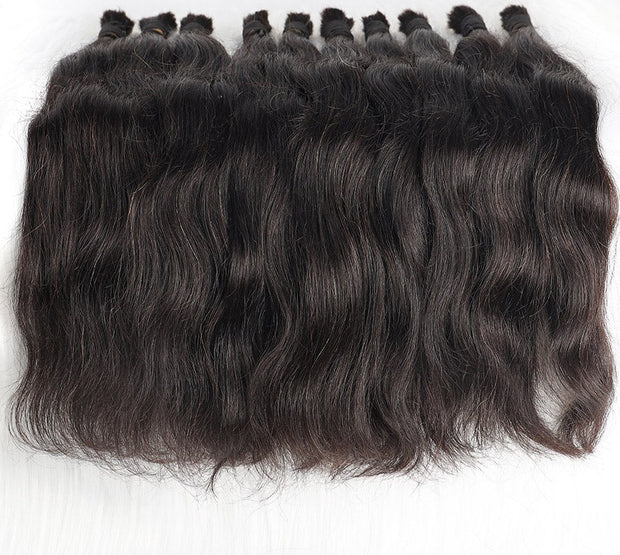 Remy Human Hair Brazilian Straight Braiding Hair Natural Color No Weft Crochet Braids