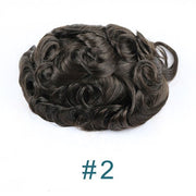 1B40 Grey Hair Full Skin Base Toupee 15mm Curly Remy Human Hair