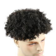 Afro Curly 120% Natural Human Hair Poly Skin Toupee for Men 6” Vloop Skin Toupee