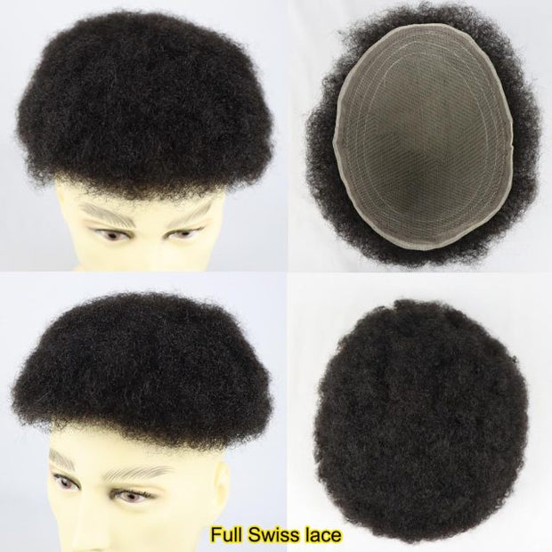 Natural looking Afro Toupee 8x10” 100% Human Hair