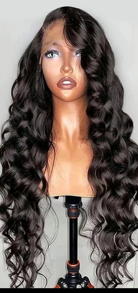 Transparent Lace Front Raw Indian Human Hair Wavy 13x4 Body Wave HD Lace Frontal Wig Preplucked 30 inch