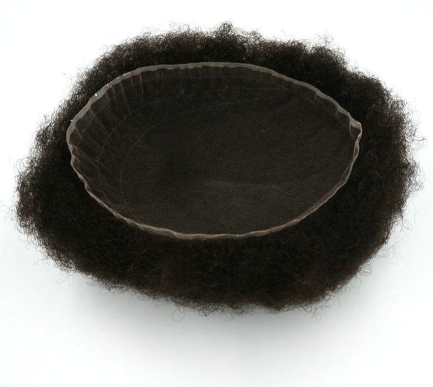 African Afro Curl Toupee, 6mm Indian Remy Hair