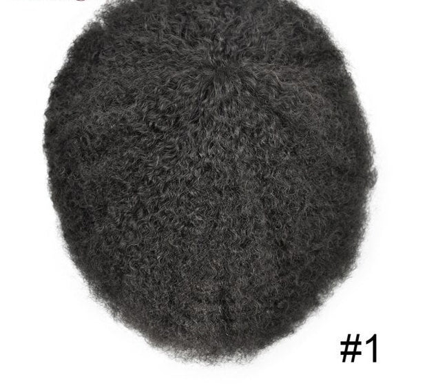 African Kinky Curl Hairpieces system, Full Poly Thin Skin Unit