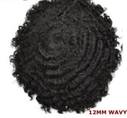 10mm Kinky Curly French Lace African American Human Hair System Thin Skin Afro Wavy
