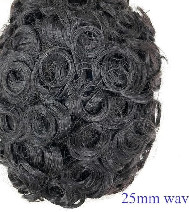 Indian Remy Natural Handmade Toupee, Fine Mono With Clear PU