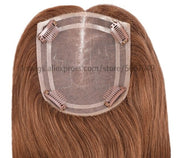14" 12.5*15cm Straight Topper Wigs 150% Density Mono Base Remy Human Hair Clip in