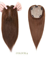 100% Human Hair Topper 15x15cm Silk Base Clip In Hair Extensions