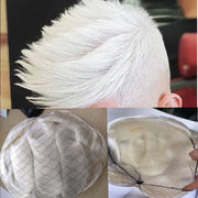 White Remy Human Hair Thin Skin Pu Indian Hair Piece 8*10