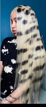 13*4 Cheetah Lace Front Human Hair Wigs Bone Straight 30" 180% Density