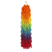 Multi color Faux Locs Synthetic Crochet Braids Hair Extension