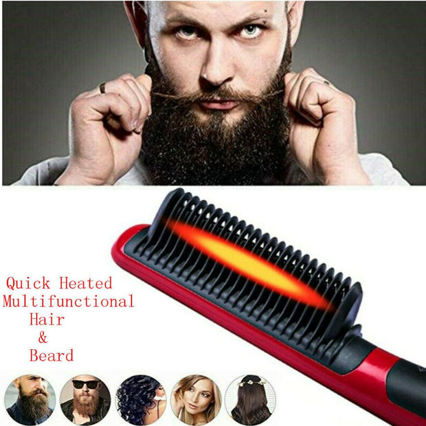 Multifunctional Hair Comb Quick Beard Brush Straightener